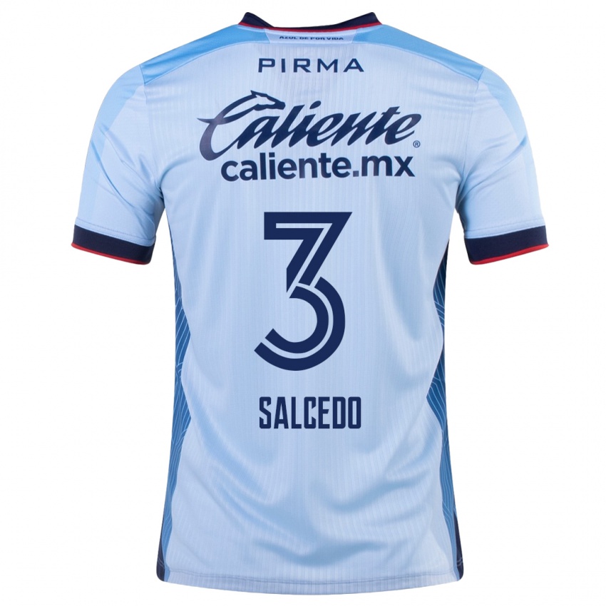 Hombre Camiseta Carlos Salcedo #3 Cielo Azul 2ª Equipación 2023/24 La Camisa