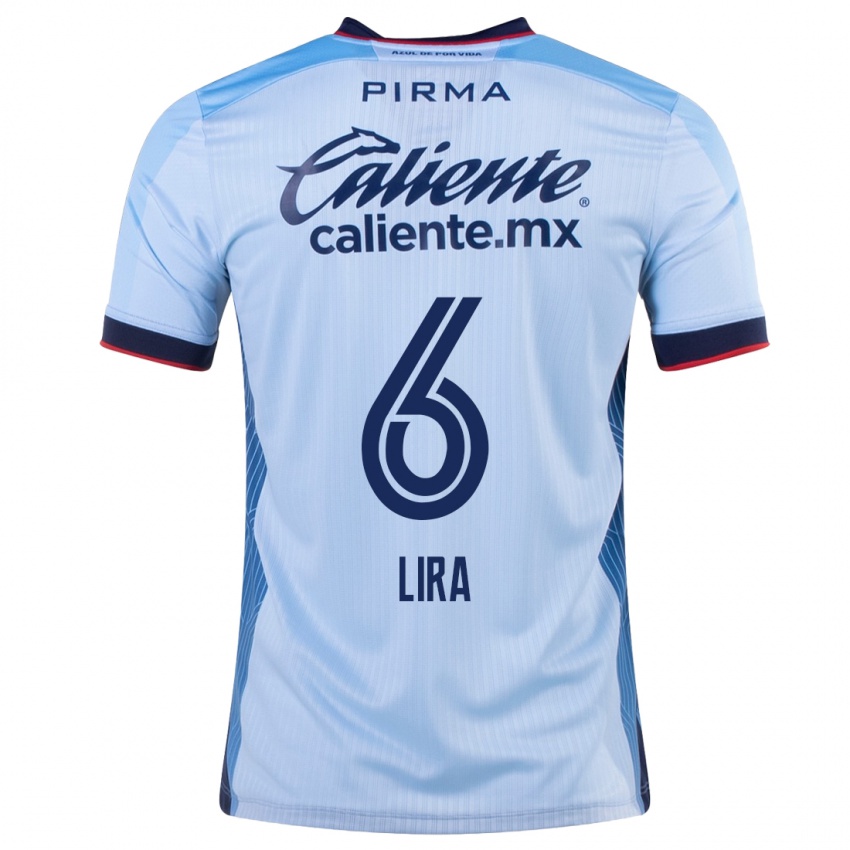 Hombre Camiseta Erik Lira #6 Cielo Azul 2ª Equipación 2023/24 La Camisa