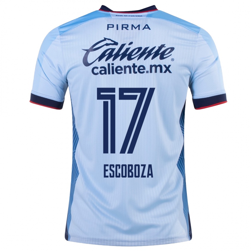 Hombre Camiseta Alonso Escoboza #17 Cielo Azul 2ª Equipación 2023/24 La Camisa