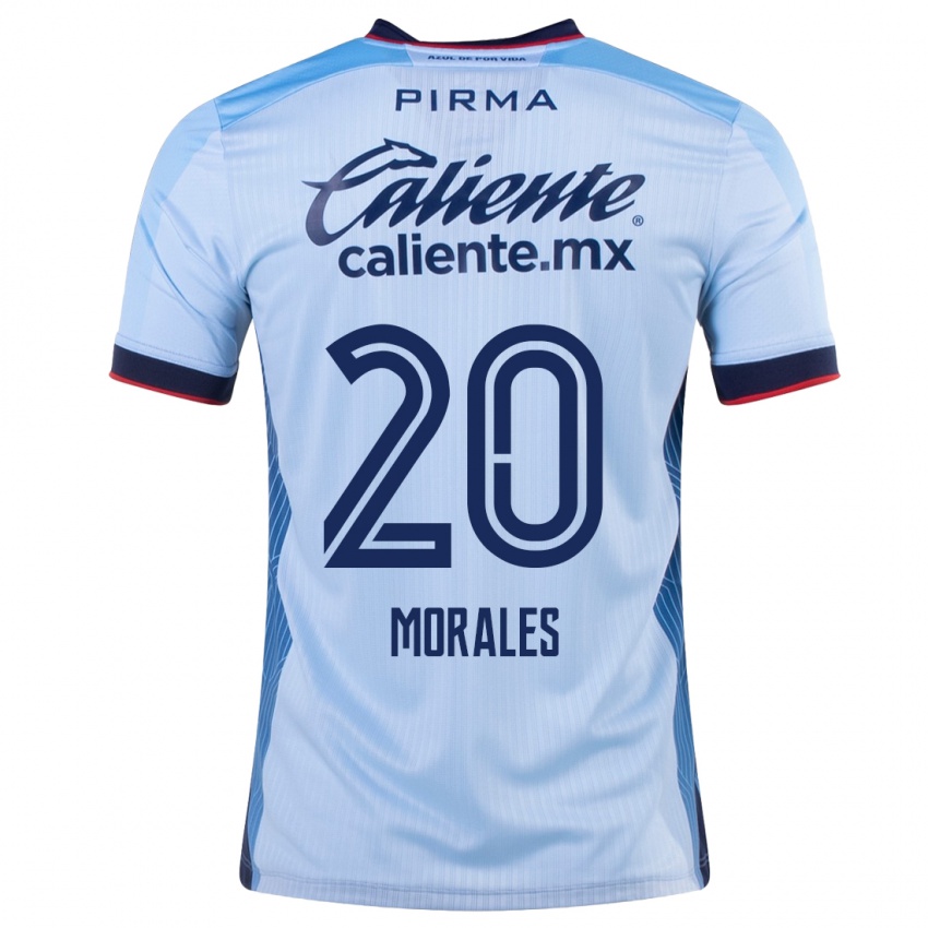 Hombre Camiseta Iván Morales #20 Cielo Azul 2ª Equipación 2023/24 La Camisa