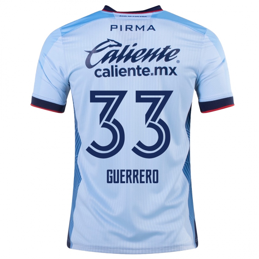 Hombre Camiseta Rafael Guerrero #33 Cielo Azul 2ª Equipación 2023/24 La Camisa