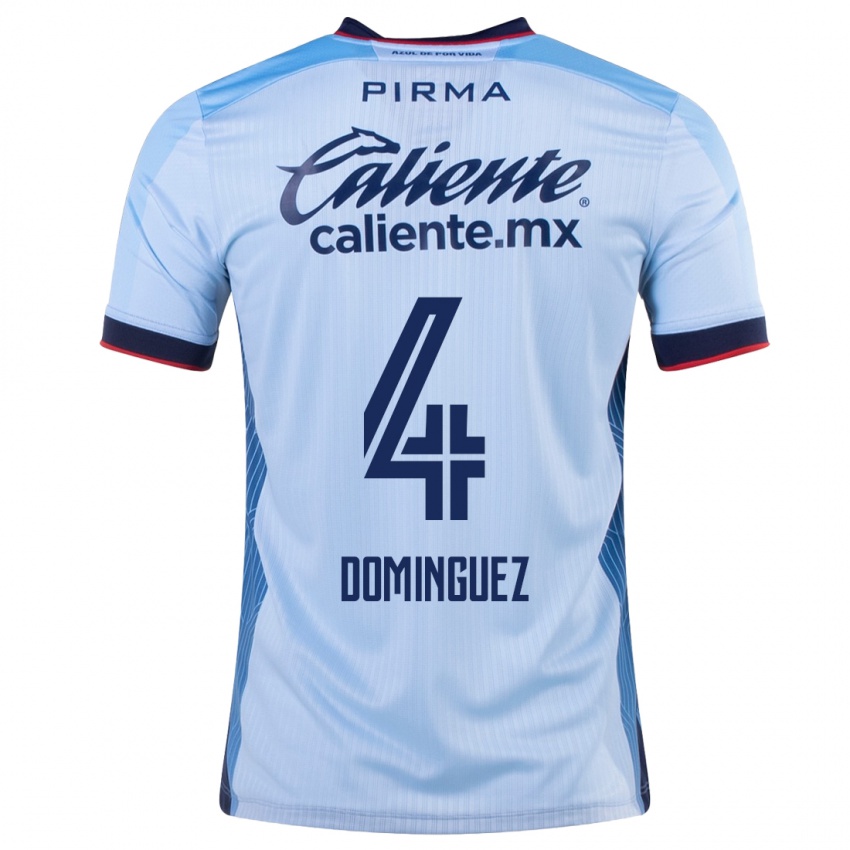 Hombre Camiseta Julio Cesar Dominguez #4 Cielo Azul 2ª Equipación 2023/24 La Camisa