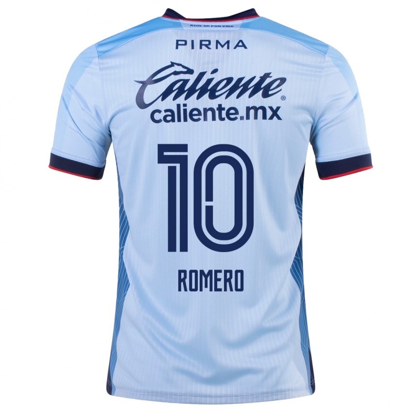 Hombre Camiseta Angel Romero #10 Cielo Azul 2ª Equipación 2023/24 La Camisa
