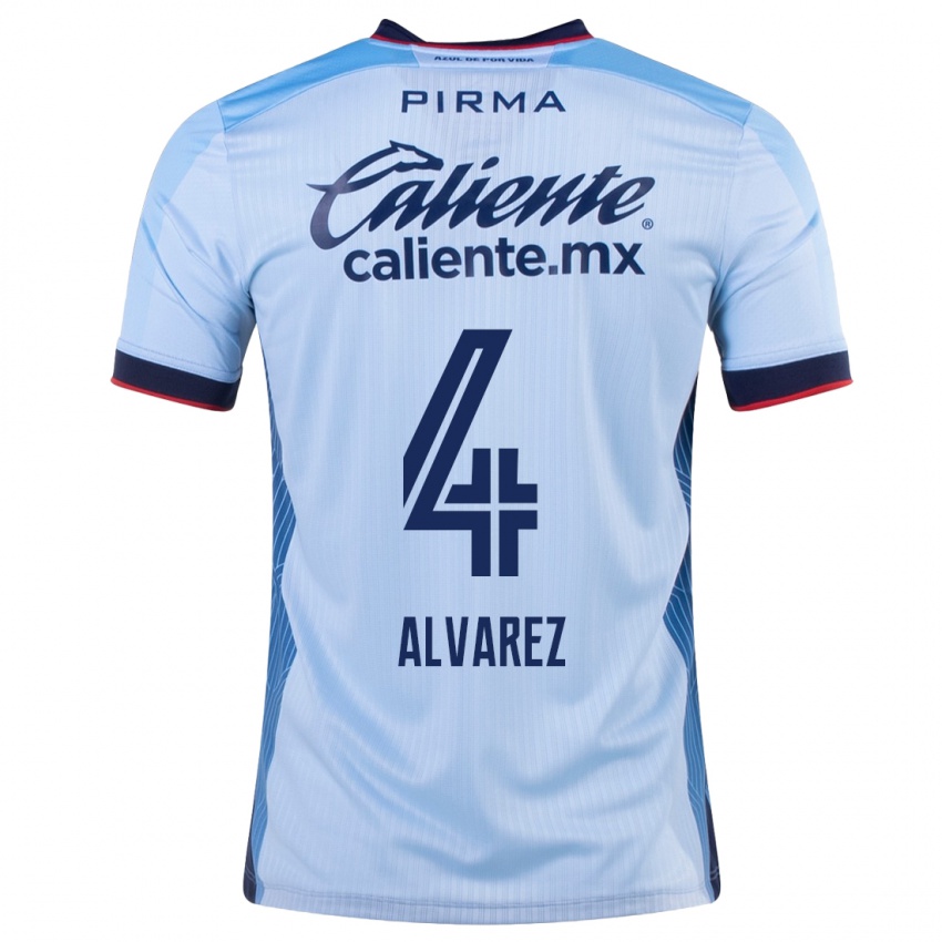 Hombre Camiseta Gabriela Alvarez #4 Cielo Azul 2ª Equipación 2023/24 La Camisa
