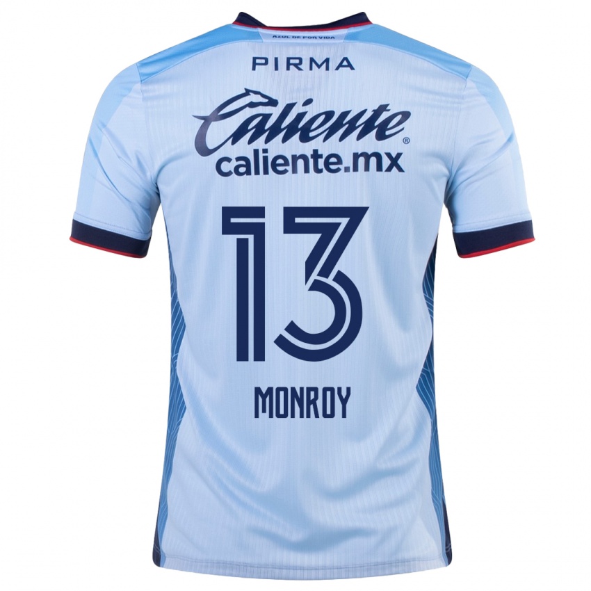Hombre Camiseta Daniela Monroy #13 Cielo Azul 2ª Equipación 2023/24 La Camisa