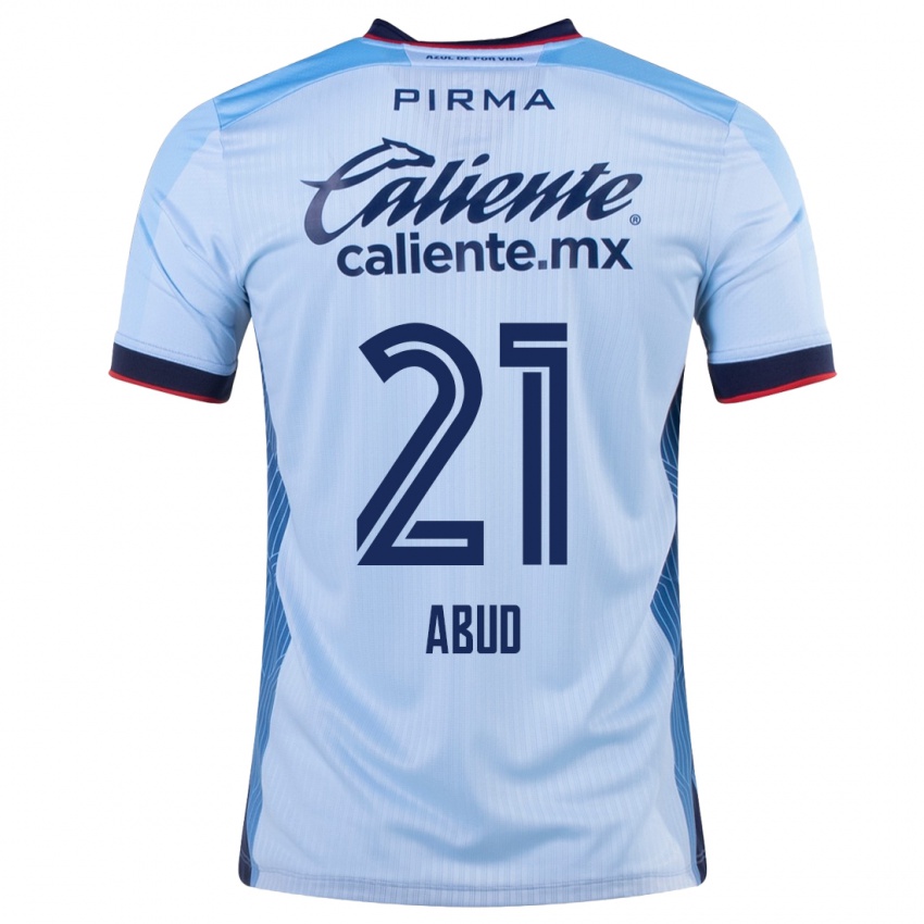 Hombre Camiseta Karime Abud #21 Cielo Azul 2ª Equipación 2023/24 La Camisa