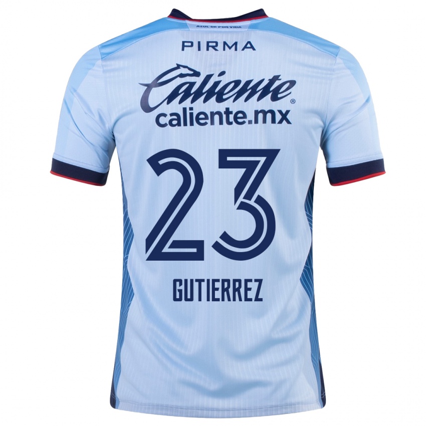 Hombre Camiseta Ivonne Gutierrez #23 Cielo Azul 2ª Equipación 2023/24 La Camisa