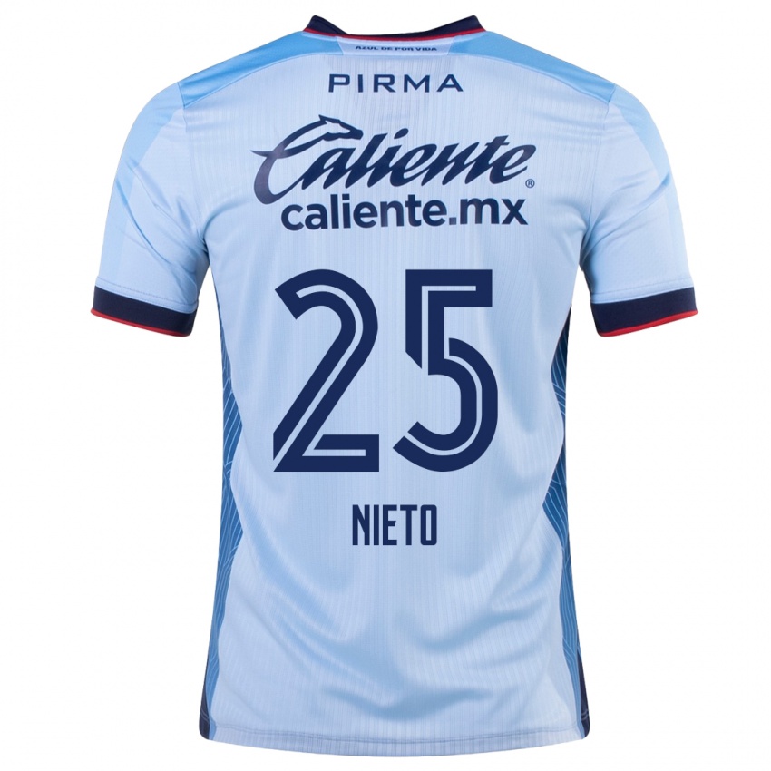 Hombre Camiseta Natsidieli Nieto #25 Cielo Azul 2ª Equipación 2023/24 La Camisa