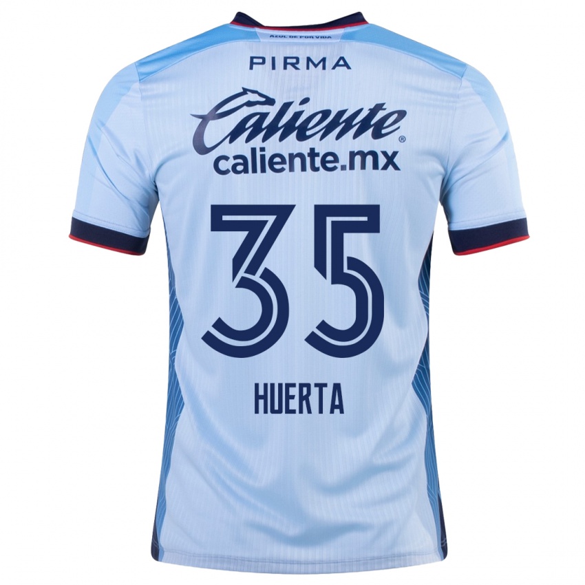 Hombre Camiseta Renata Huerta #35 Cielo Azul 2ª Equipación 2023/24 La Camisa