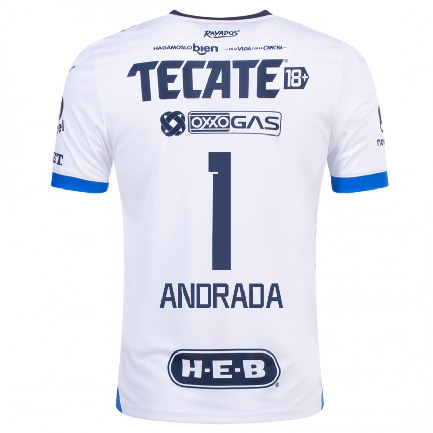 Hombre Camiseta Esteban Andrada #1 Blanco 2ª Equipación 2023/24 La Camisa
