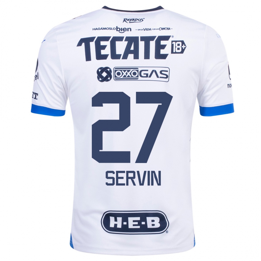 Hombre Camiseta Fatima Servin #27 Blanco 2ª Equipación 2023/24 La Camisa