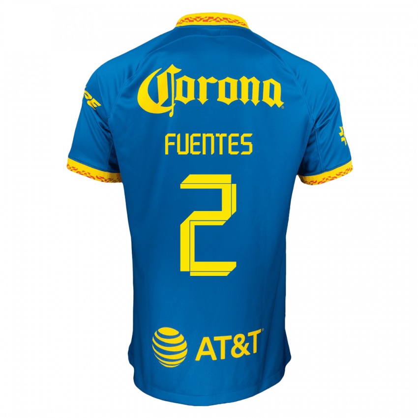 Hombre Camiseta Luis Fuentes #2 Azul 2ª Equipación 2023/24 La Camisa