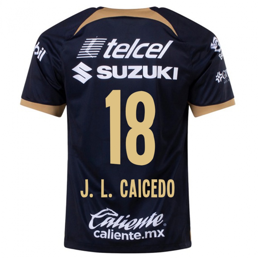 Hombre Camiseta José Caicedo #18 Azul Oscuro 2ª Equipación 2023/24 La Camisa
