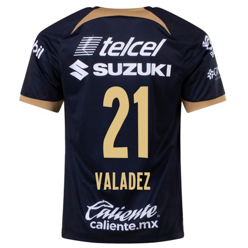Hombre Camiseta Natalia Macias Valadez #21 Azul Oscuro 2ª Equipación 2023/24 La Camisa