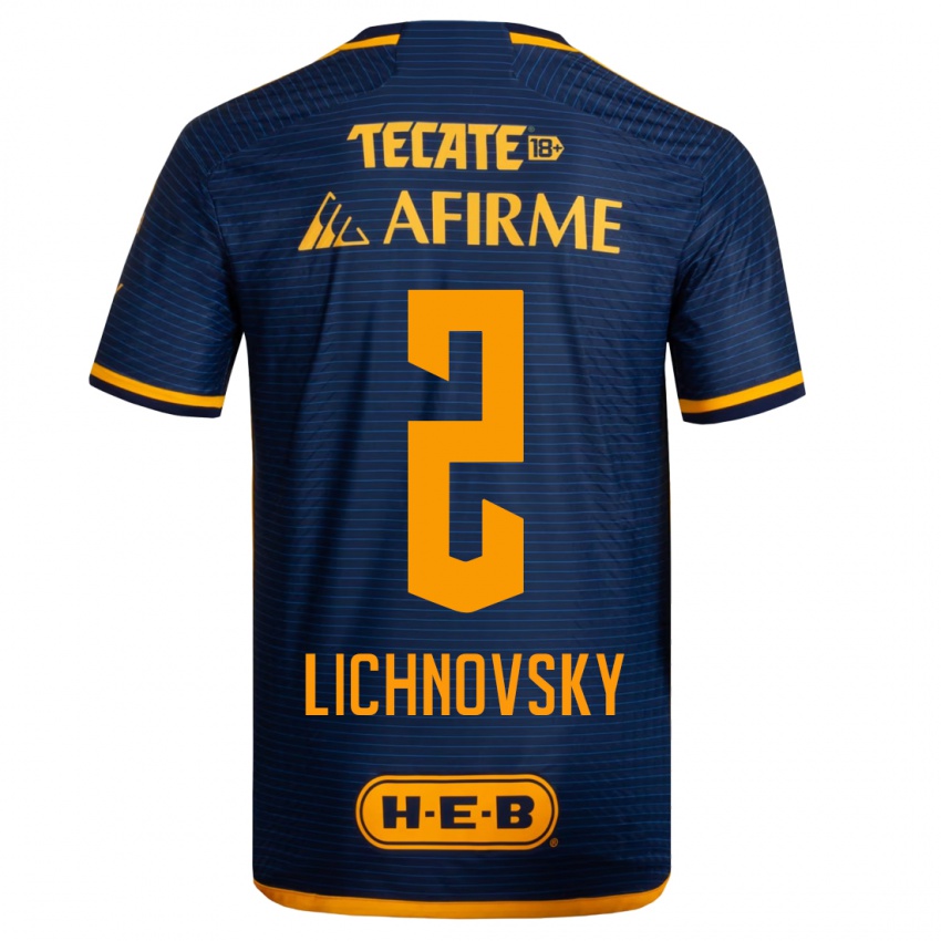 Hombre Camiseta Igor Lichnovsky #2 Azul Oscuro 2ª Equipación 2023/24 La Camisa