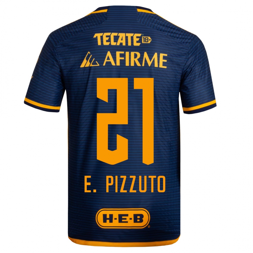 Hombre Camiseta Eugenio Pizzuto #21 Azul Oscuro 2ª Equipación 2023/24 La Camisa