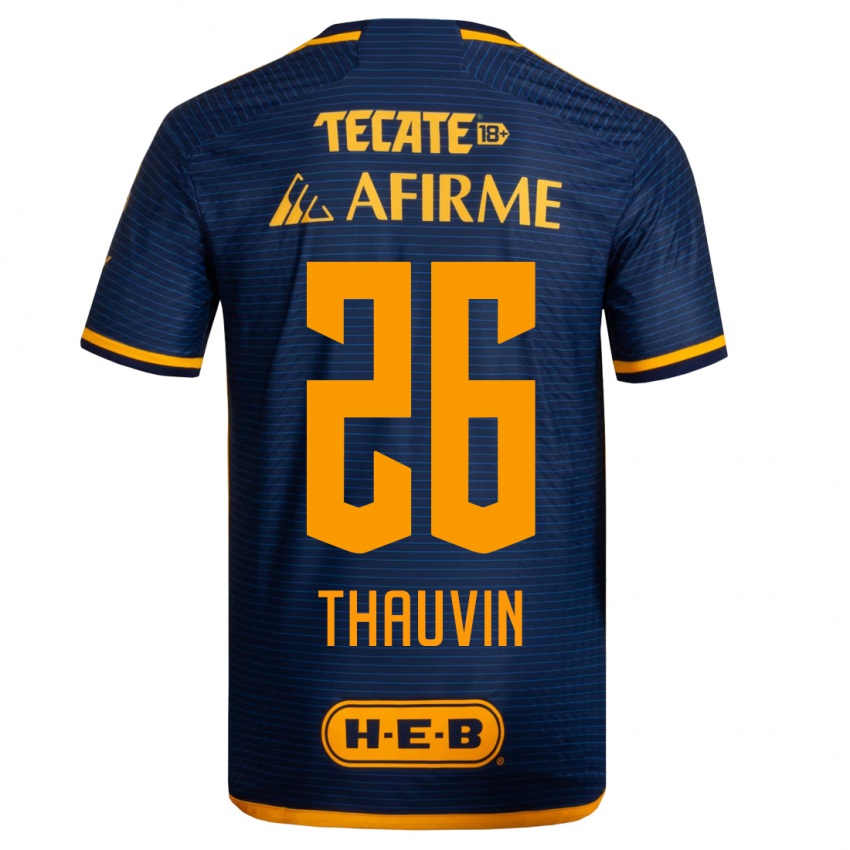 Hombre Camiseta Florian Thauvin #26 Azul Oscuro 2ª Equipación 2023/24 La Camisa