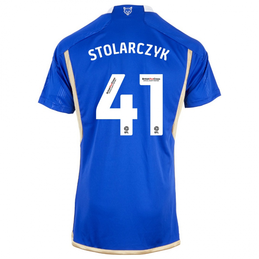 Mujer Camiseta Jakub Stolarczyk #41 Azul Real 1ª Equipación 2023/24 La Camisa