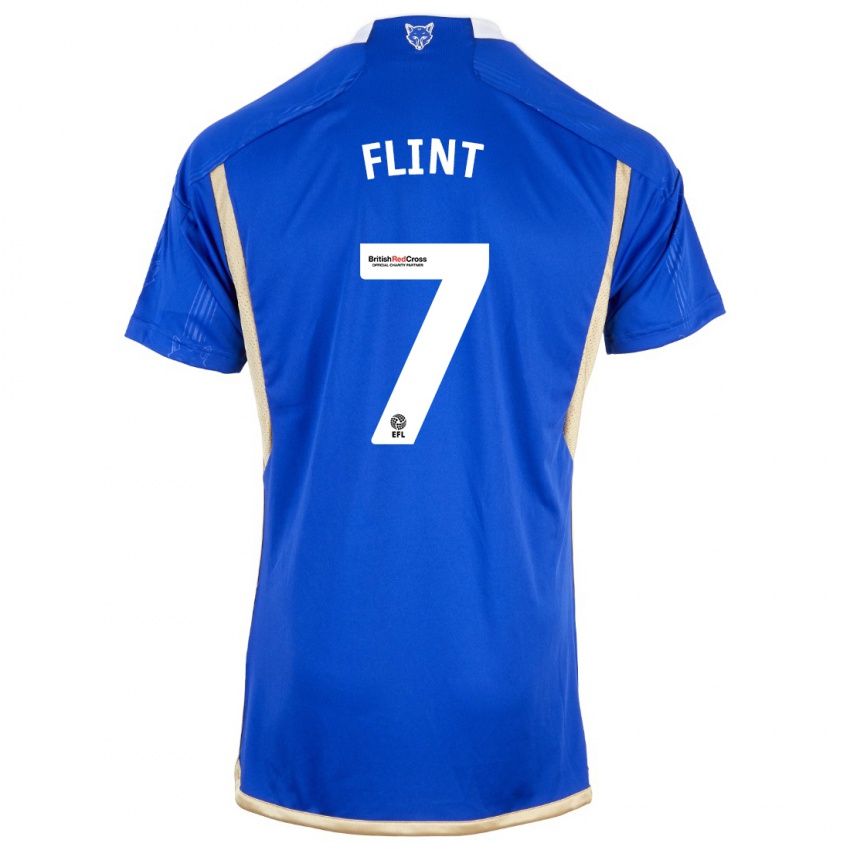 Mujer Camiseta Natasha Flint #7 Azul Real 1ª Equipación 2023/24 La Camisa