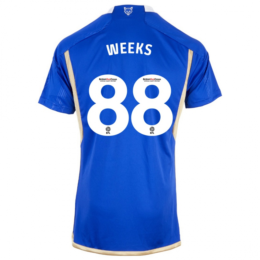 Mujer Camiseta Tyler Weeks #88 Azul Real 1ª Equipación 2023/24 La Camisa