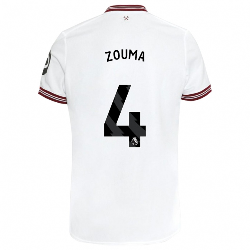 Mujer Camiseta Kurt Zouma #4 Blanco 2ª Equipación 2023/24 La Camisa