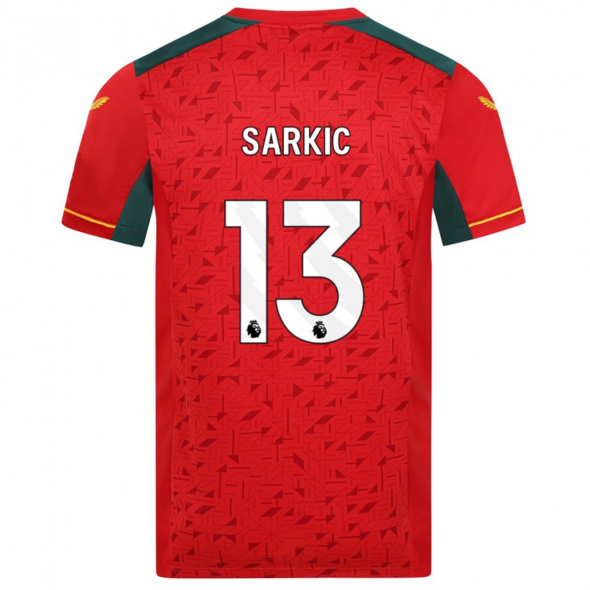 Mujer Camiseta Matija Sarkic #13 Rojo 2ª Equipación 2023/24 La Camisa
