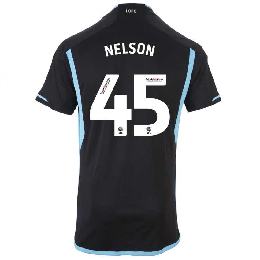 Mujer Camiseta Ben Nelson #45 Negro 2ª Equipación 2023/24 La Camisa