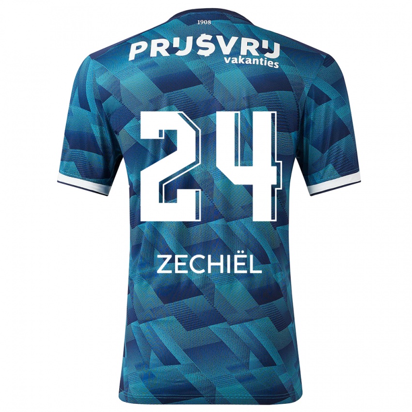 Mujer Camiseta Gjivai Zechiel #24 Azul 2ª Equipación 2023/24 La Camisa