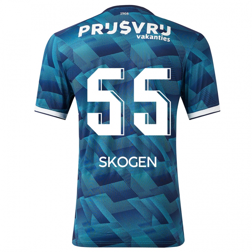 Mujer Camiseta Sondre Skogen #55 Azul 2ª Equipación 2023/24 La Camisa