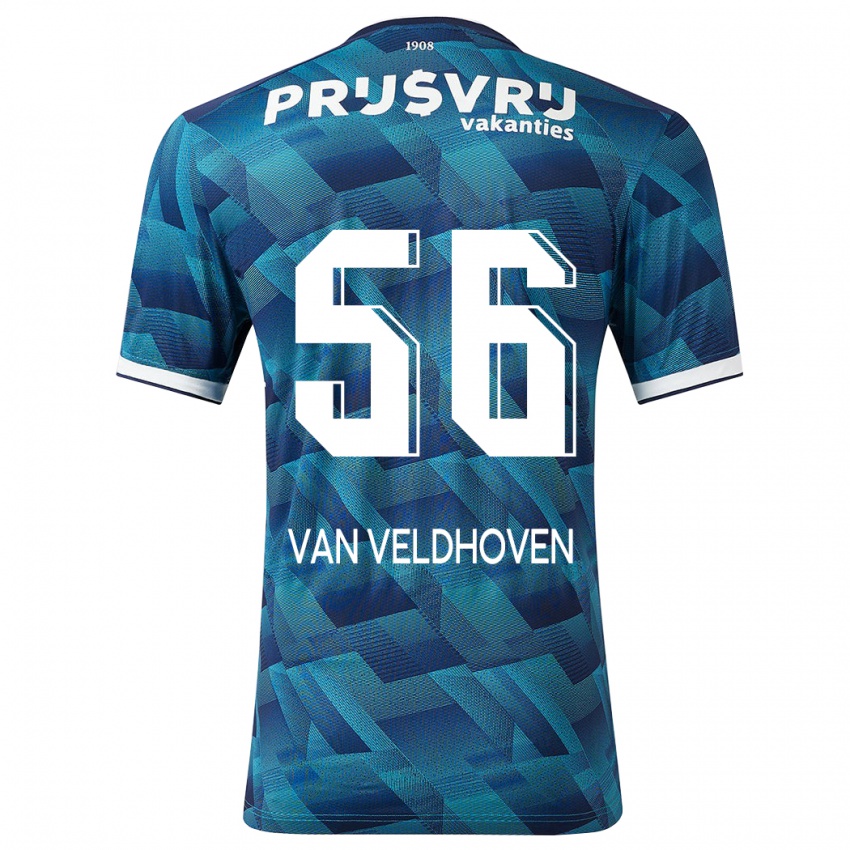 Mujer Camiseta Kars Van Veldhoven #56 Azul 2ª Equipación 2023/24 La Camisa