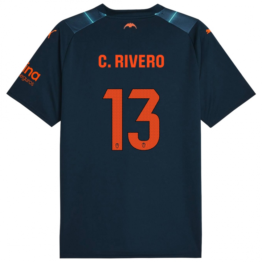 Mujer Camiseta Cristian Rivero #13 Azul Marino 2ª Equipación 2023/24 La Camisa