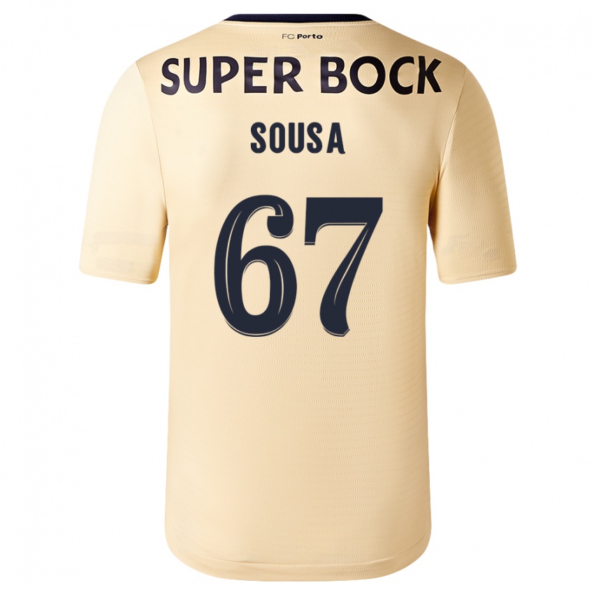 Mujer Camiseta Vasco Sousa #67 Beige-Dorado 2ª Equipación 2023/24 La Camisa