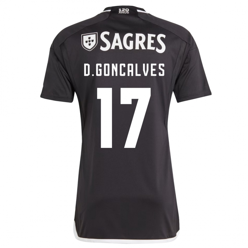 Mujer Camiseta Diogo Goncalves #17 Negro 2ª Equipación 2023/24 La Camisa
