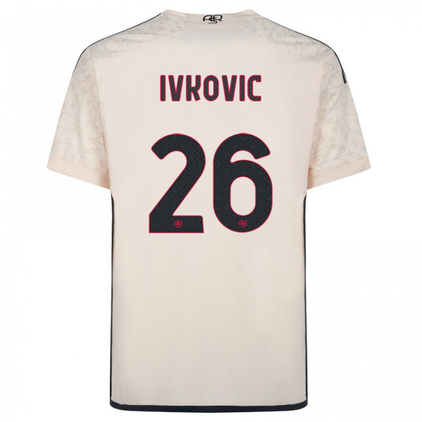 Mujer Camiseta Mate Ivkovic #26 Blanquecino 2ª Equipación 2023/24 La Camisa