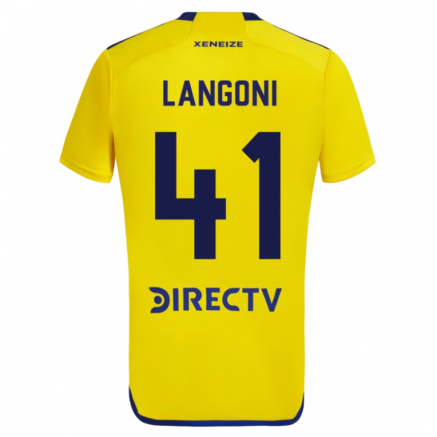 Mujer Camiseta Luca Langoni #41 Amarillo 2ª Equipación 2023/24 La Camisa