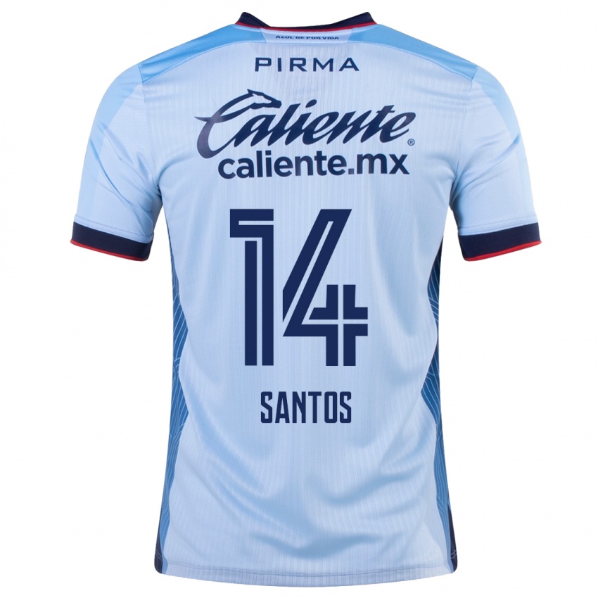 Mujer Camiseta Eleisa Santos #14 Cielo Azul 2ª Equipación 2023/24 La Camisa
