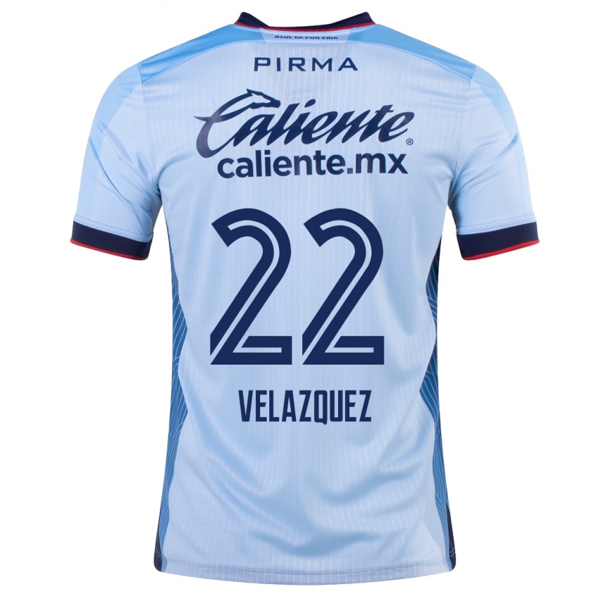 Mujer Camiseta Hireri Velazquez #22 Cielo Azul 2ª Equipación 2023/24 La Camisa