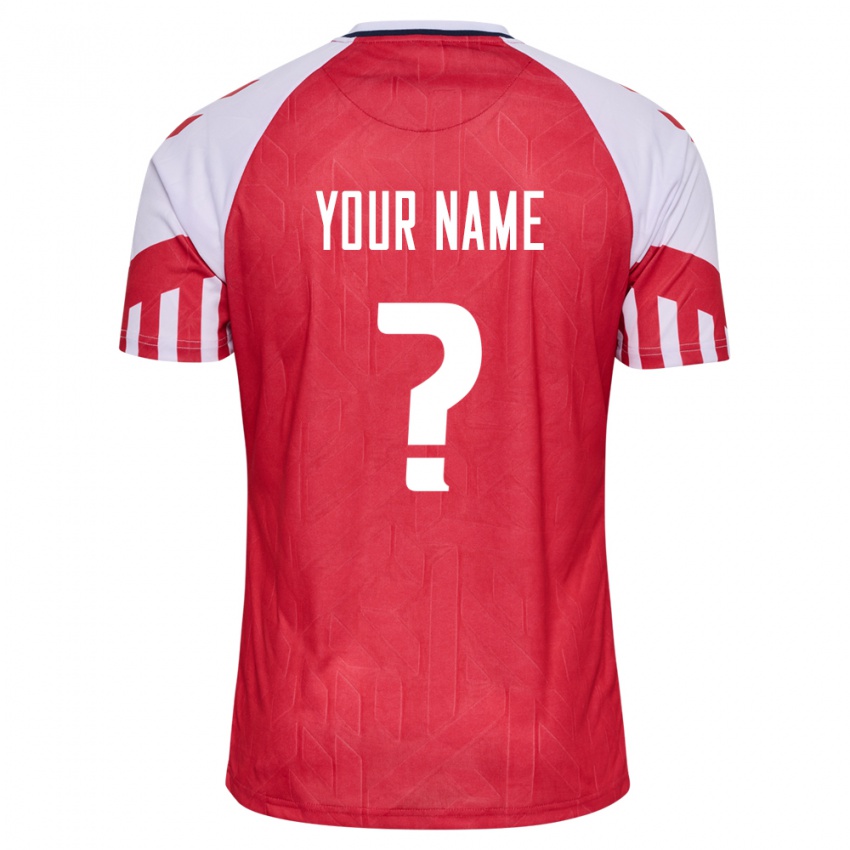 Niño Camiseta Dinamarca Su Nombre #0 Rojo 1ª Equipación 24-26 La Camisa