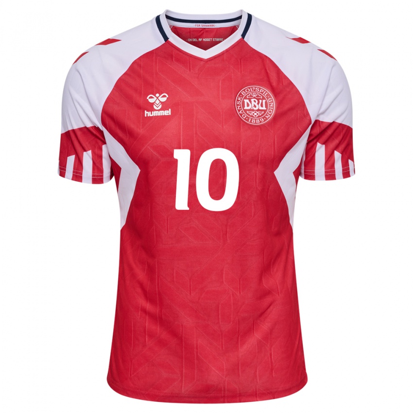 Niño Camiseta Dinamarca Amalie Vangsgaard #10 Rojo 1ª Equipación 24-26 La Camisa