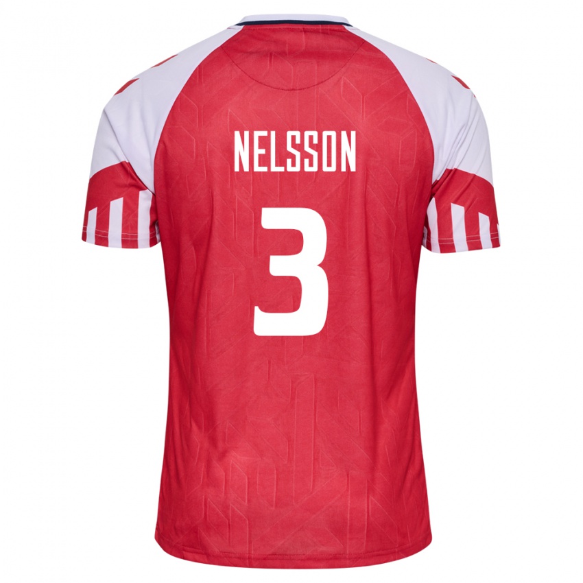 Niño Camiseta Dinamarca Victor Nelsson #3 Rojo 1ª Equipación 24-26 La Camisa