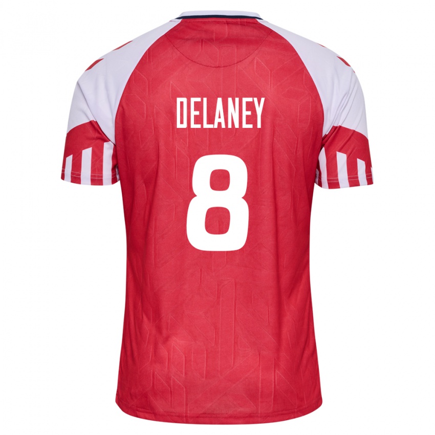 Niño Camiseta Dinamarca Thomas Delaney #8 Rojo 1ª Equipación 24-26 La Camisa
