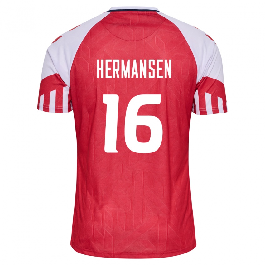 Niño Camiseta Dinamarca Mads Hermansen #16 Rojo 1ª Equipación 24-26 La Camisa
