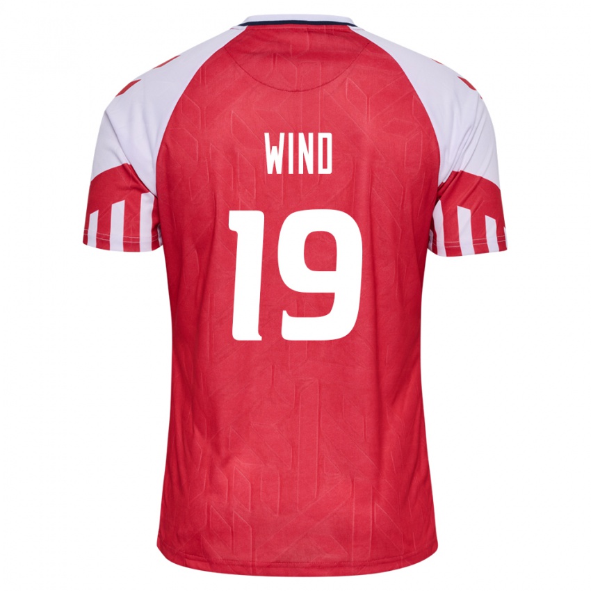 Niño Camiseta Dinamarca Jonas Wind #19 Rojo 1ª Equipación 24-26 La Camisa