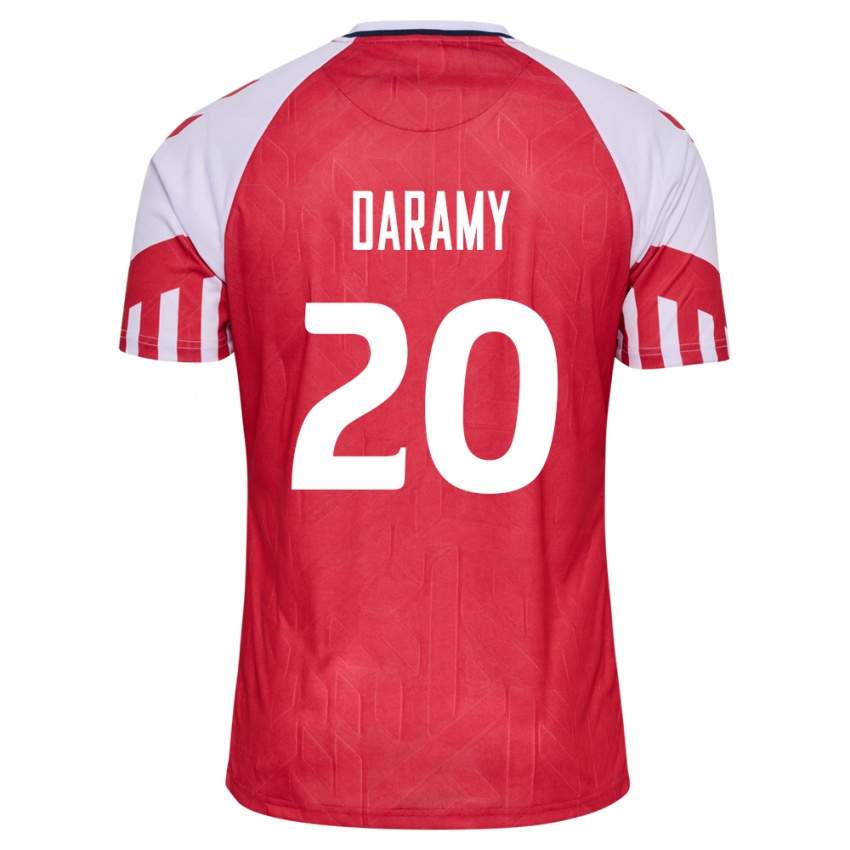 Niño Camiseta Dinamarca Mohamed Daramy #20 Rojo 1ª Equipación 24-26 La Camisa