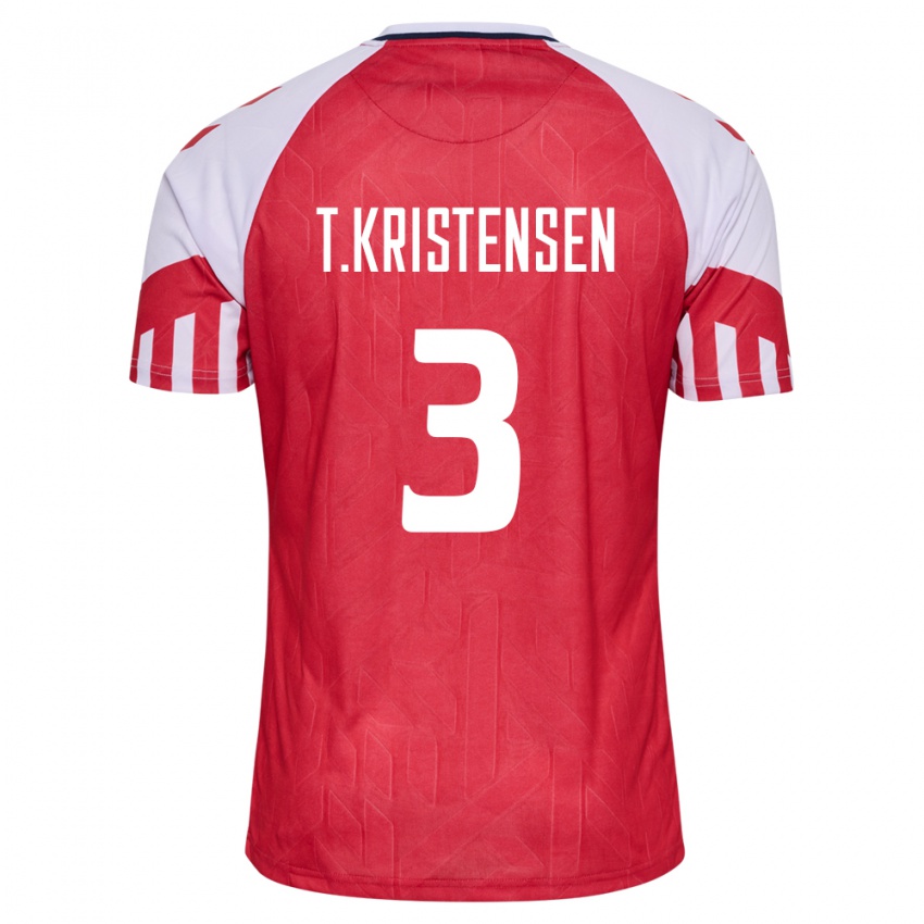 Niño Camiseta Dinamarca Thomas Kristensen #3 Rojo 1ª Equipación 24-26 La Camisa