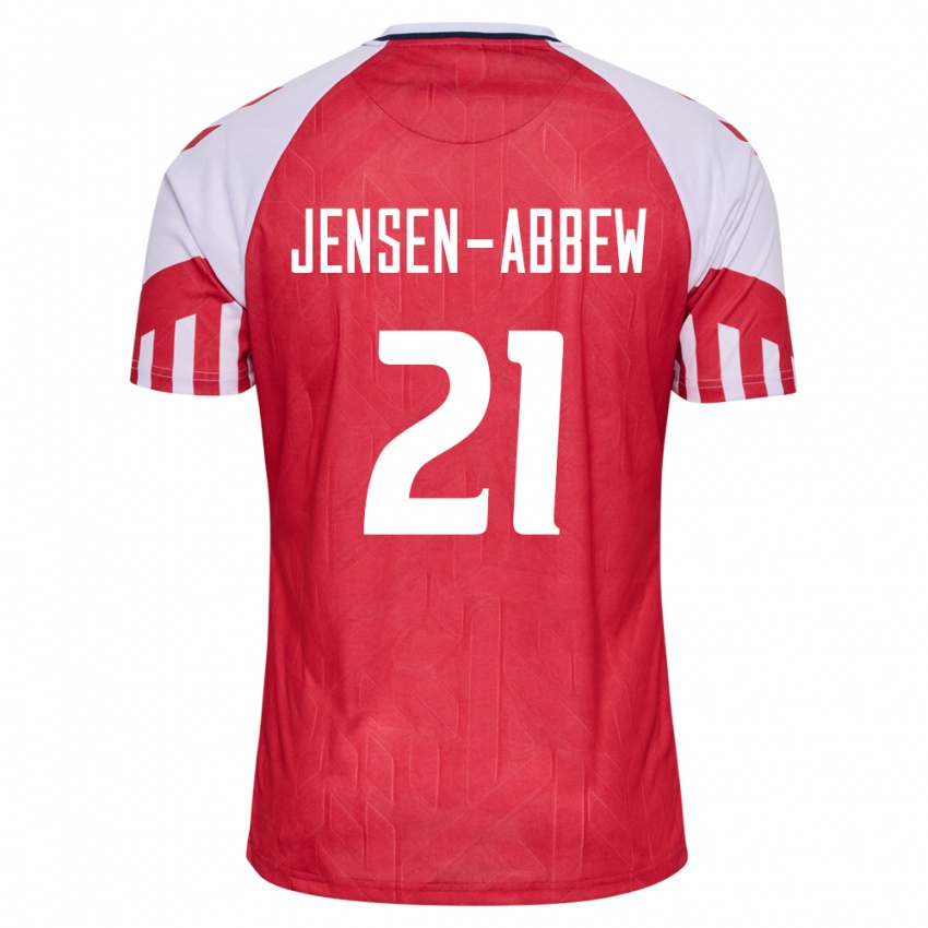 Niño Camiseta Dinamarca Jonas Jensen-Abbew #21 Rojo 1ª Equipación 24-26 La Camisa