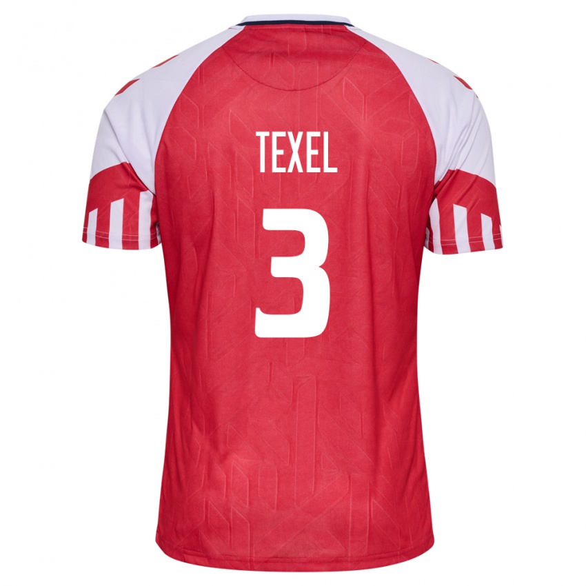 Niño Camiseta Dinamarca Pontus Texel #3 Rojo 1ª Equipación 24-26 La Camisa