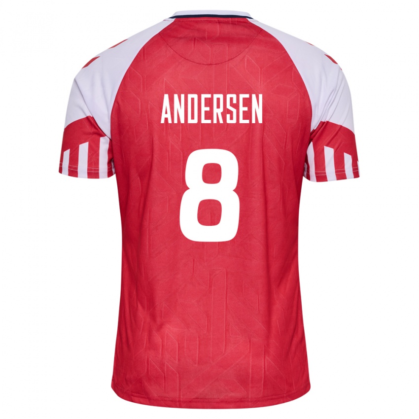 Niño Camiseta Dinamarca Silas Andersen #8 Rojo 1ª Equipación 24-26 La Camisa