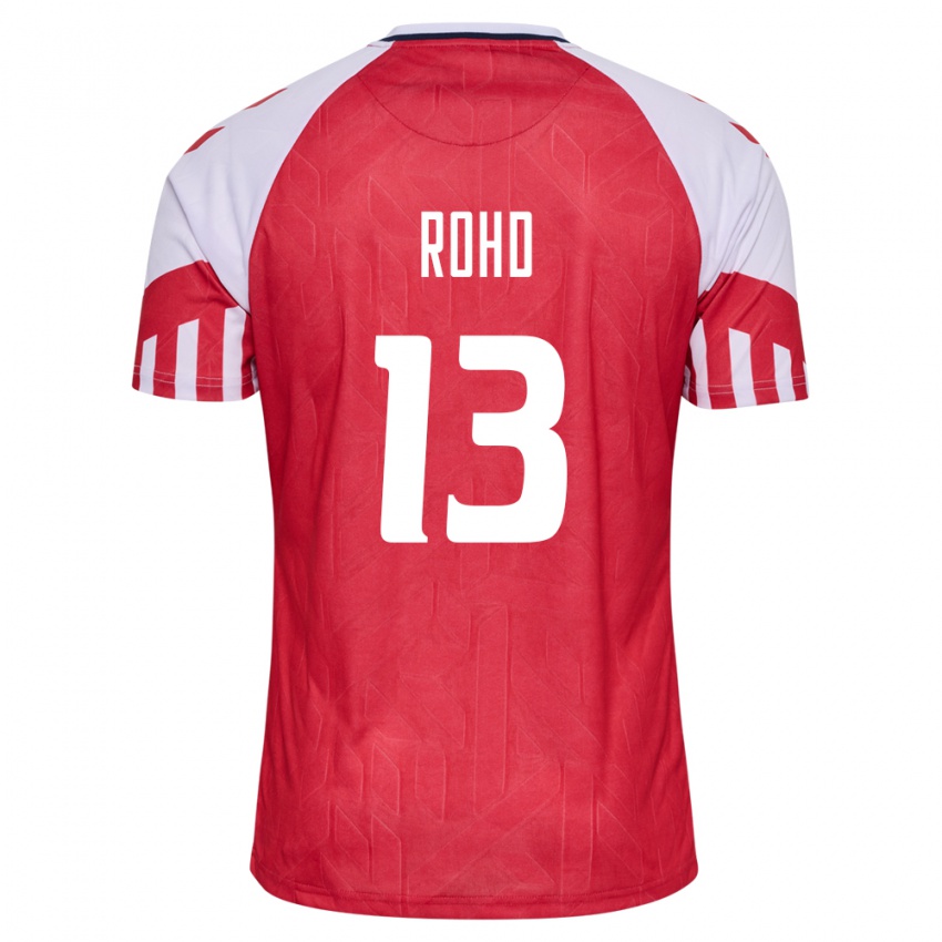 Niño Camiseta Dinamarca Emil Rohd #13 Rojo 1ª Equipación 24-26 La Camisa