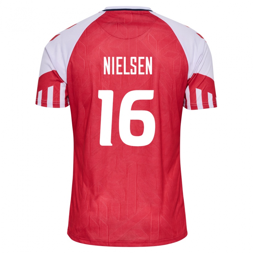 Niño Camiseta Dinamarca Magnus Nielsen #16 Rojo 1ª Equipación 24-26 La Camisa